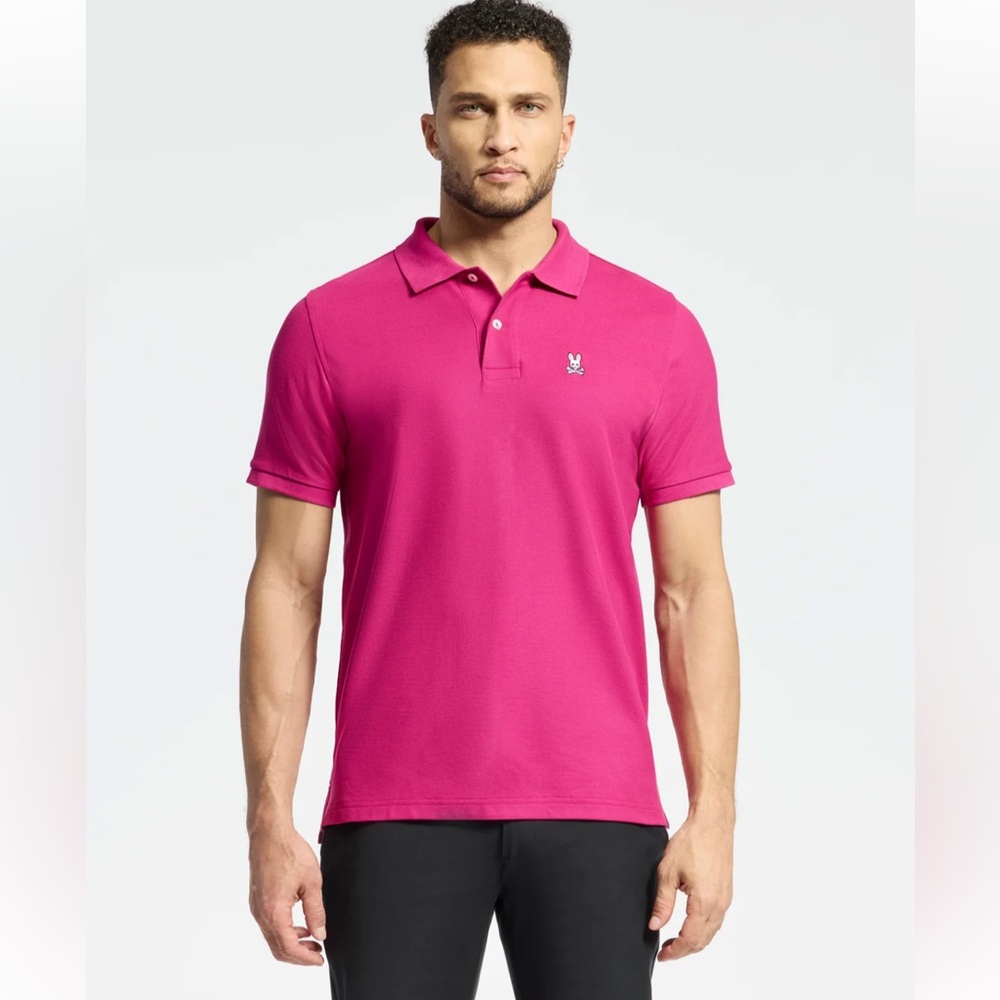 Psycho Bunny poloTee wild Berry size 4-small Pima cotton